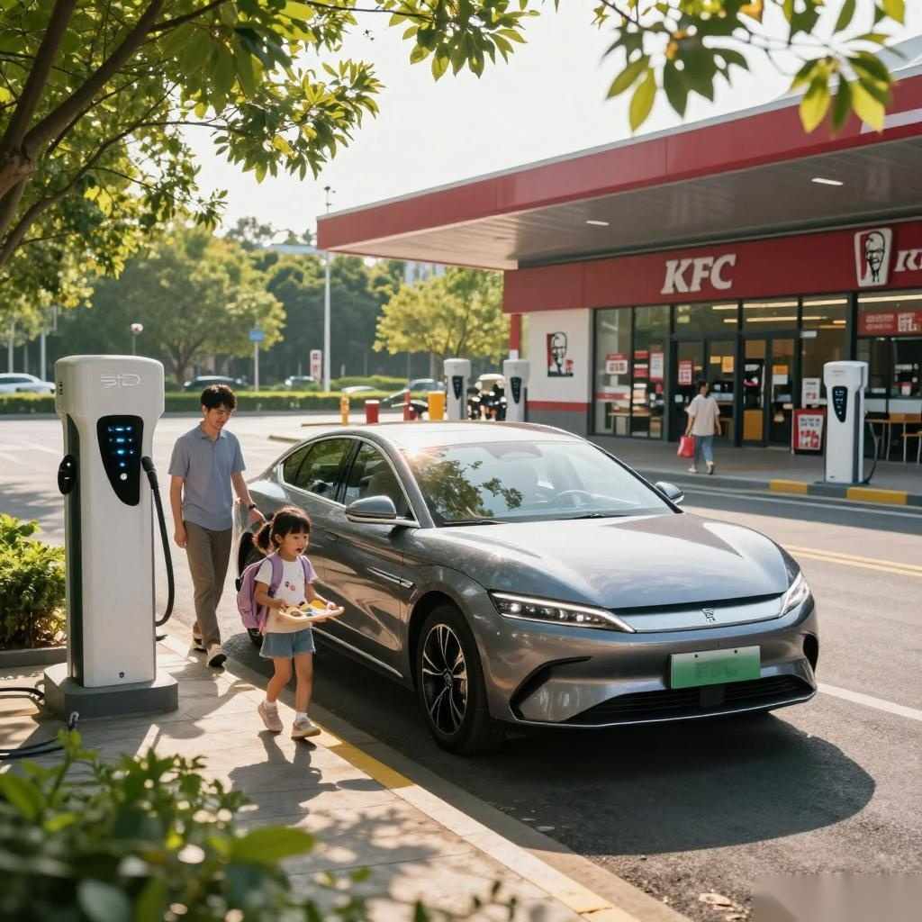 比亚迪与肯德基合作：9分钟闪充，亲子长途旅行新选择