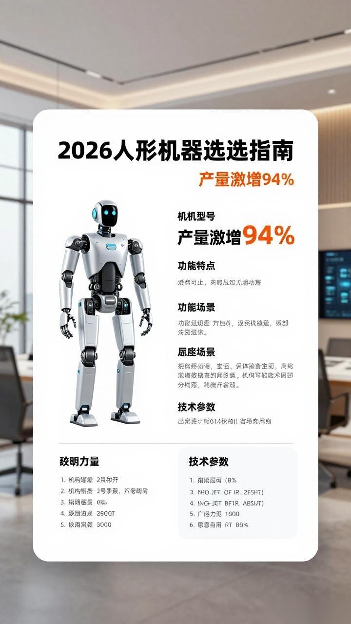 2026人形机器人选型指南：产量激增94%下的明智抉择