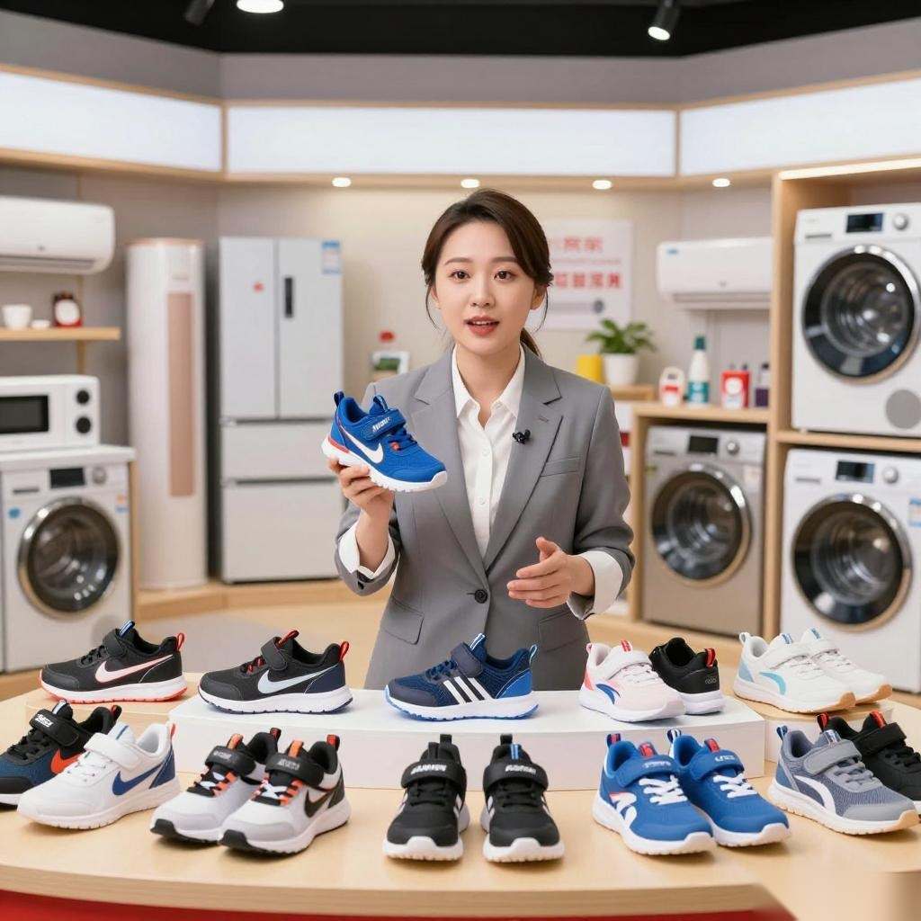 京东家电家居直播间童鞋促销：5折儿童运动鞋折扣