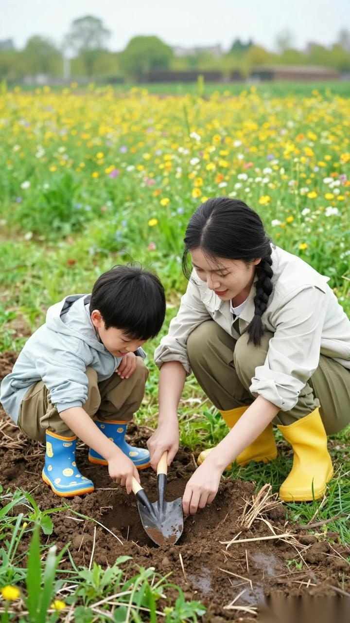 挖野菜童鞋推荐：防滑雨鞋亲子穿搭