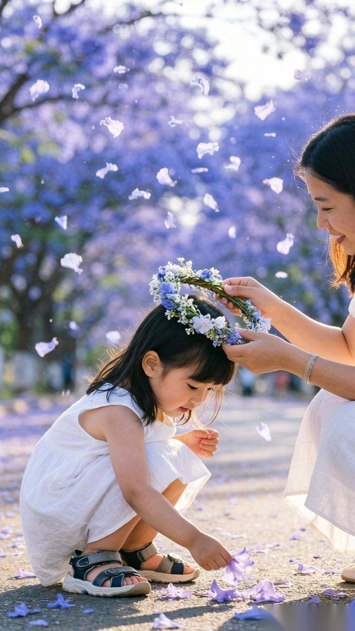 西昌蓝花楹花期赏花攻略：童鞋穿搭指南，带孩子拍出紫色浪漫