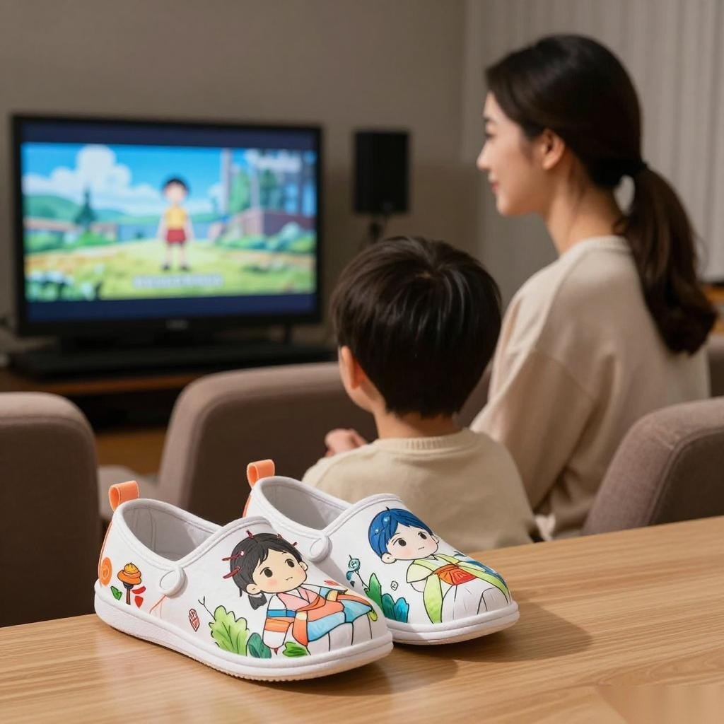 动画《燃比娃》宣纸手绘童鞋，亲子观影传承文化